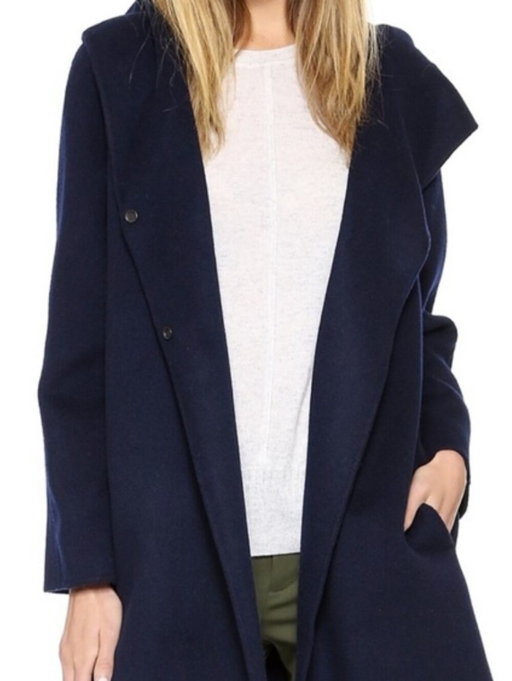 VINCE Navy Wool Coat Size Small